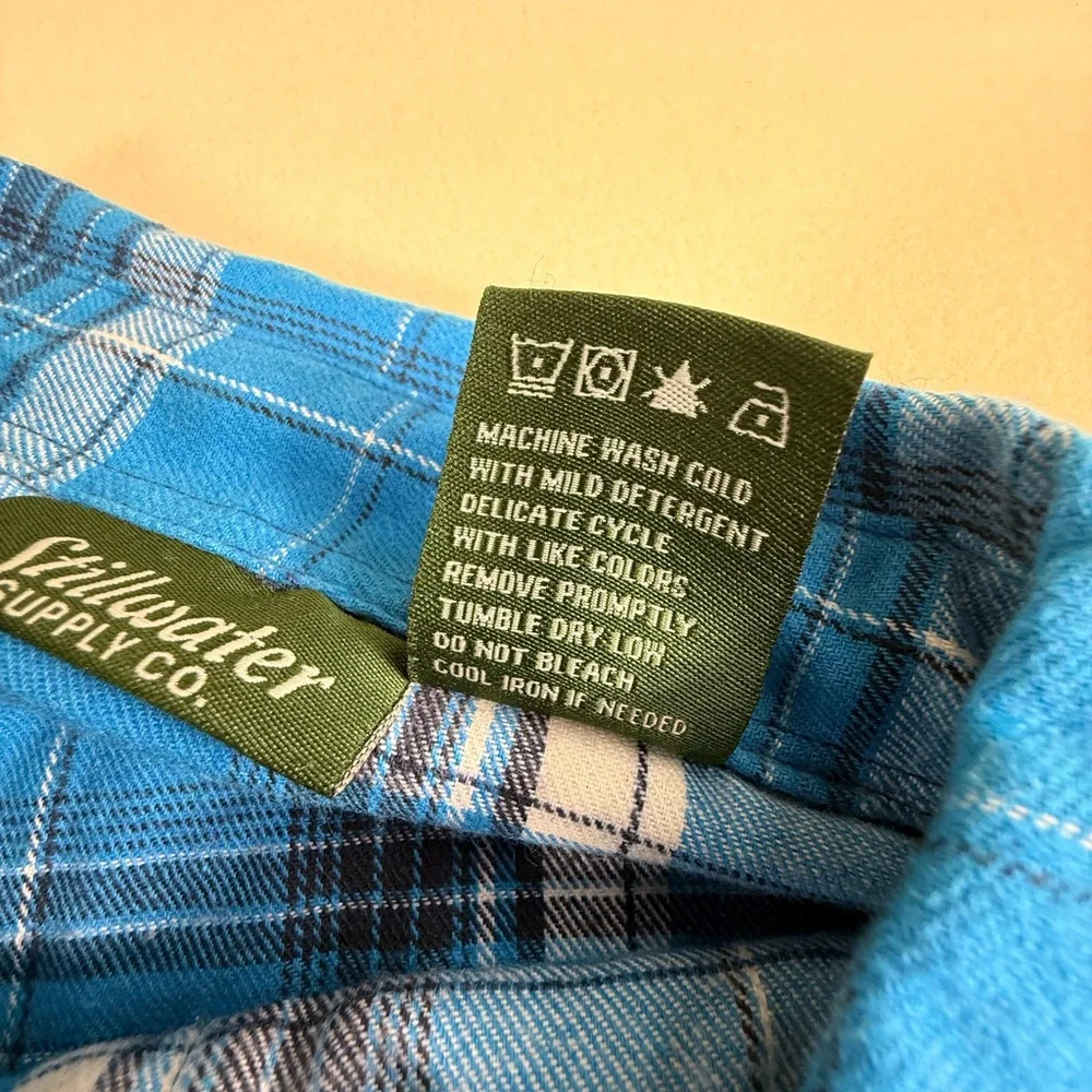 Stillwater Supply Co Blue Plaid Button-Up Western Shirt Womens NWT - Picture 11 of 13
